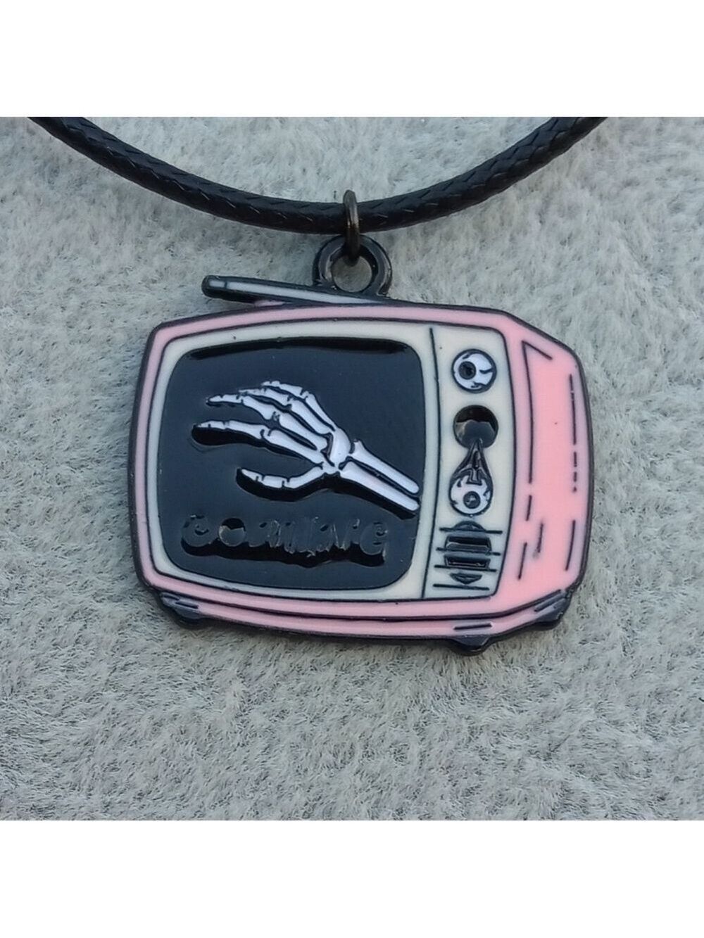 2/$10 Gothic Skeleton Hand Retro TV Pendant Necklace